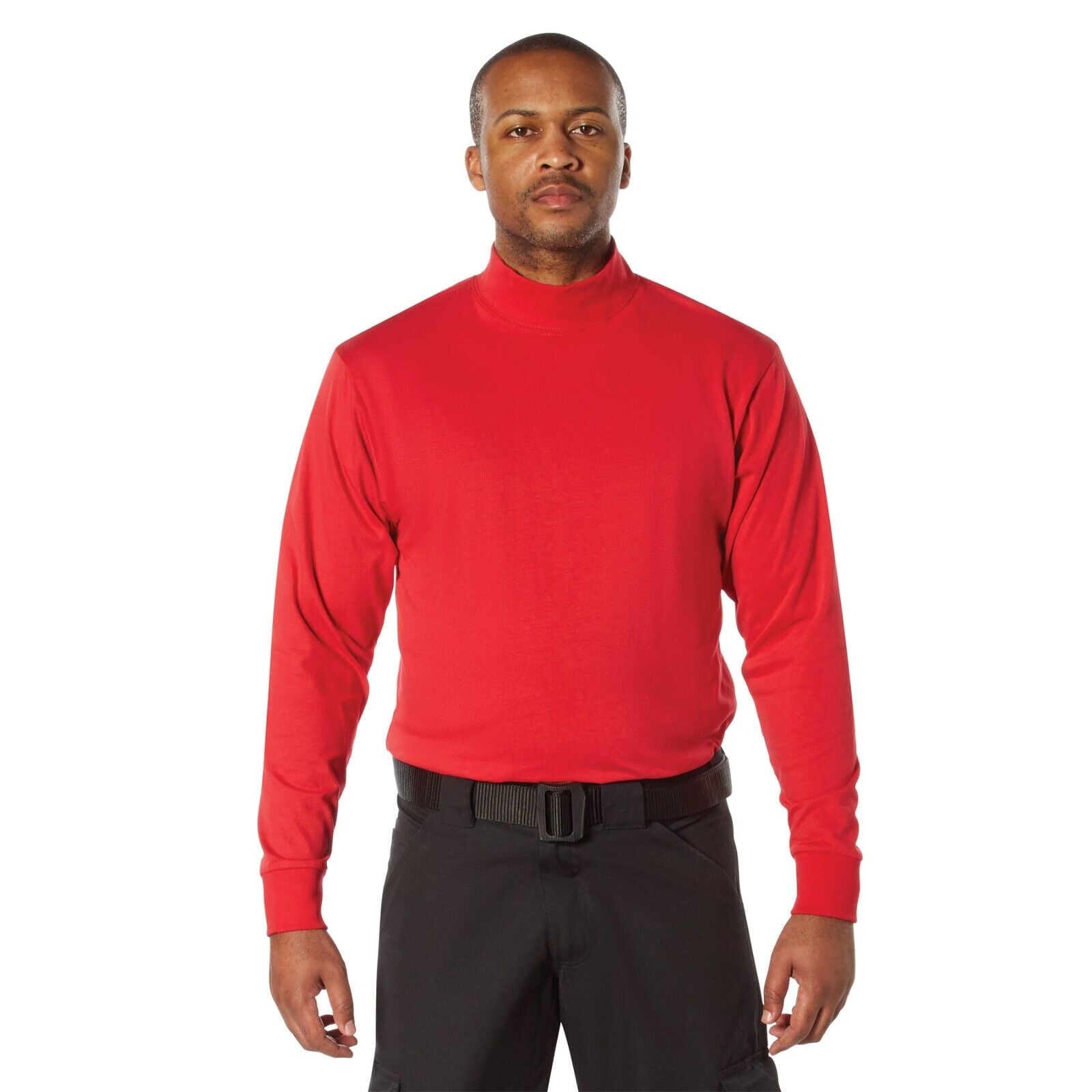 Men s Mock Turtleneck Shirt Comfort Fit Uniform Long Sleeve Grunt Force