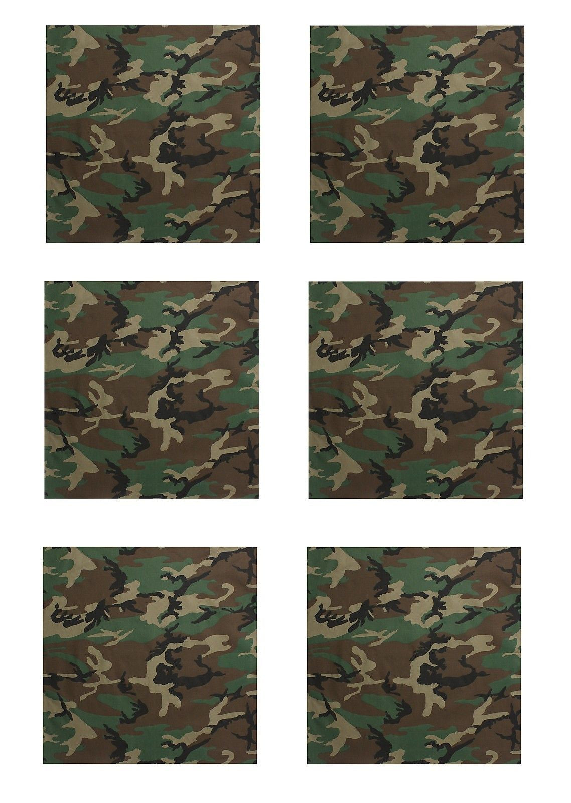 22 Camo Bandana Woodland Camouflage Bandanna 