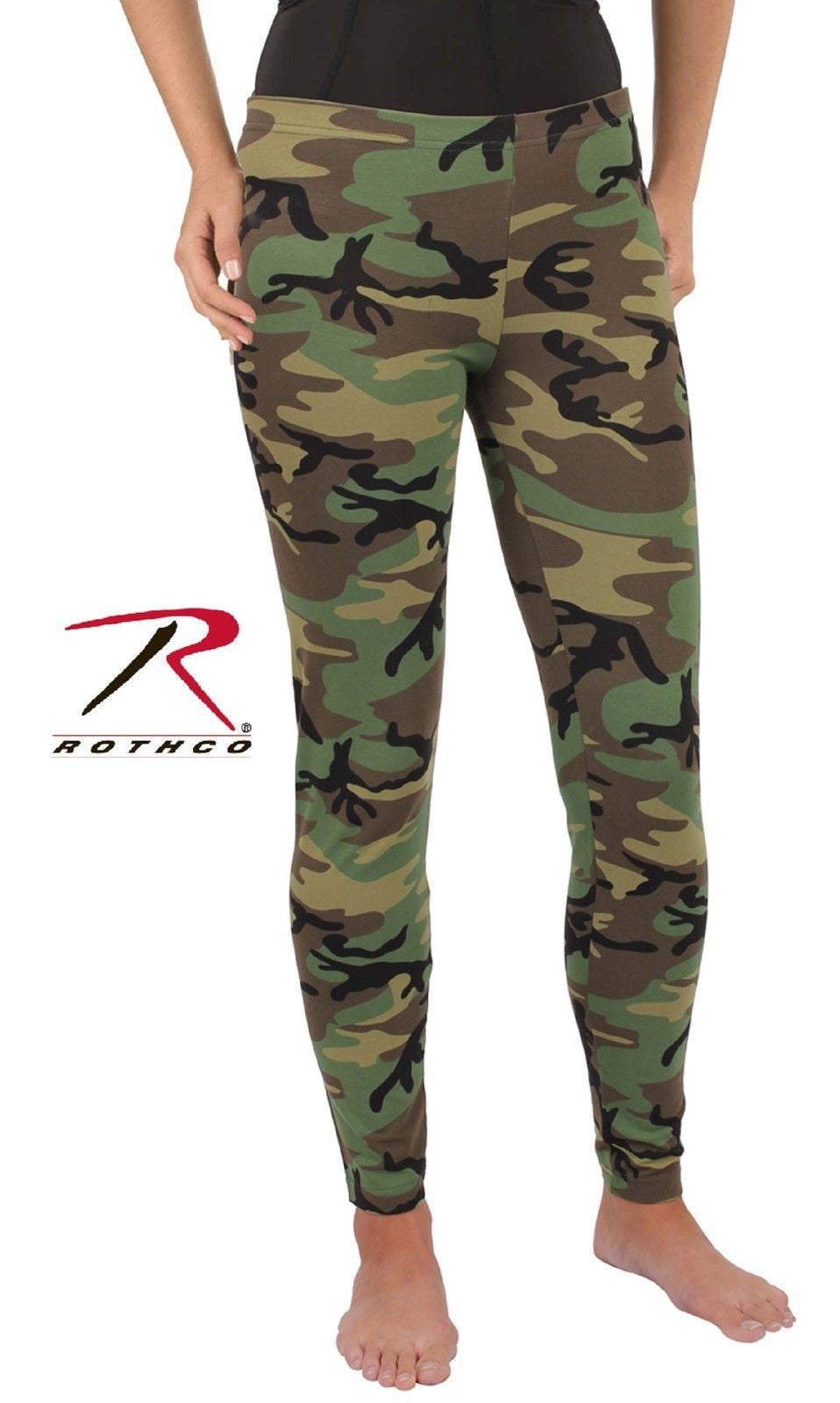 Womens Camouflage Leggings - Snug Cotton Spandex Classic Camo