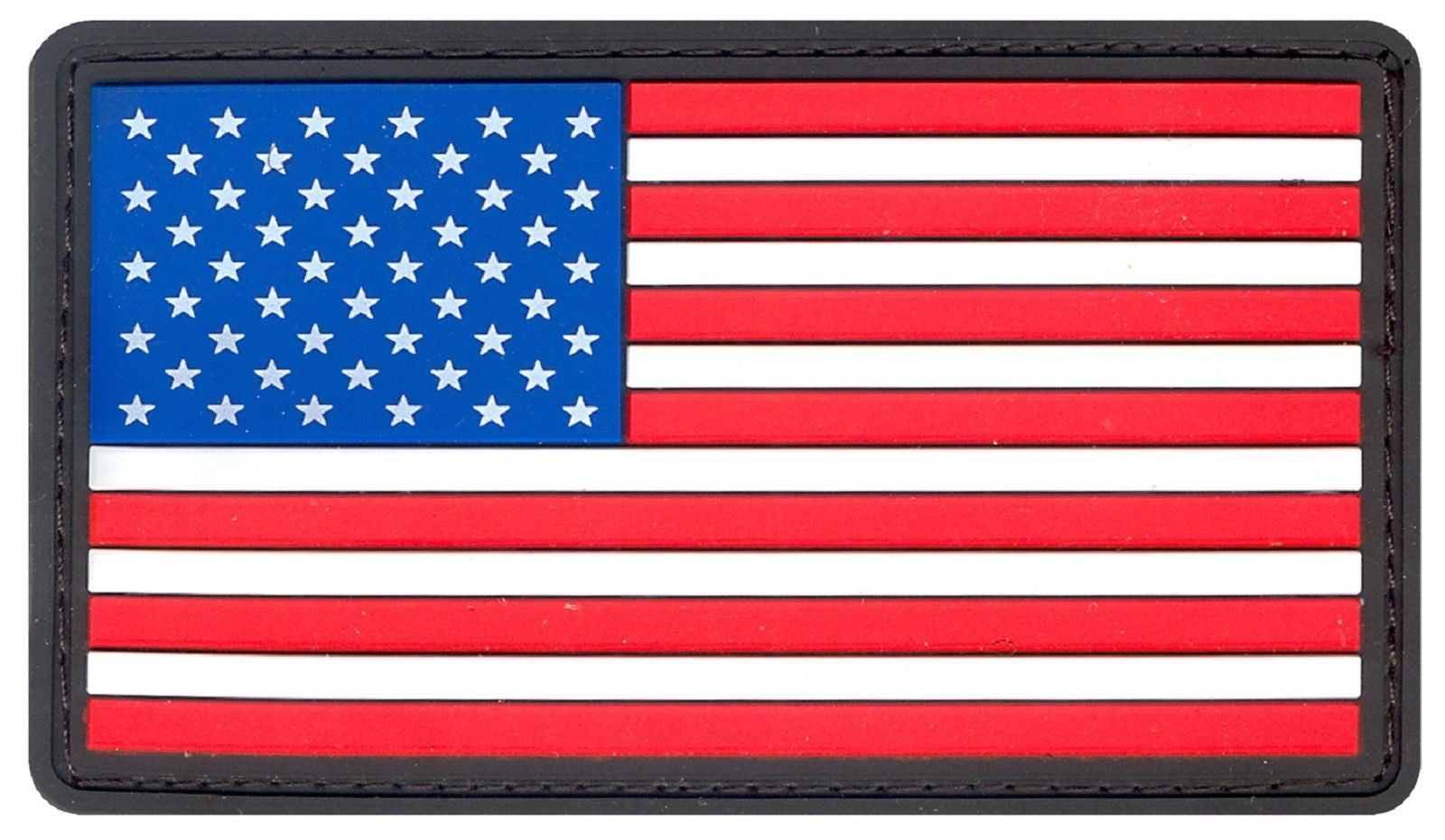 Rubber Thin Red Line Flag Patch Velcro Hook Back