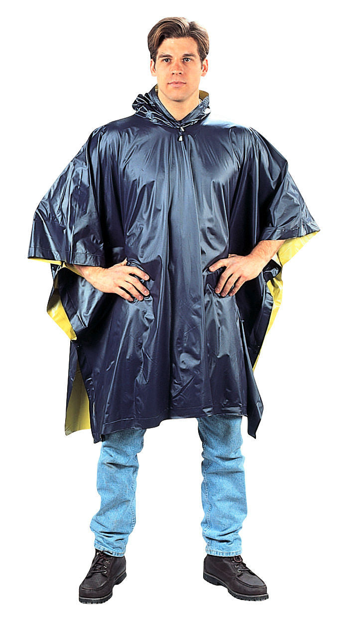 Rain Ponchos - Reversible Rain Coat Rain Jacket w/ Hood - OD/Yellow, B –  Grunt Force