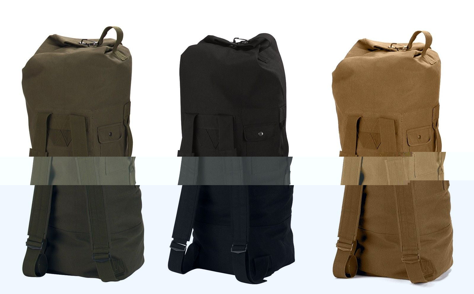 Rothco G.I. Type Enhanced Double Strap Duffle Bag - Black