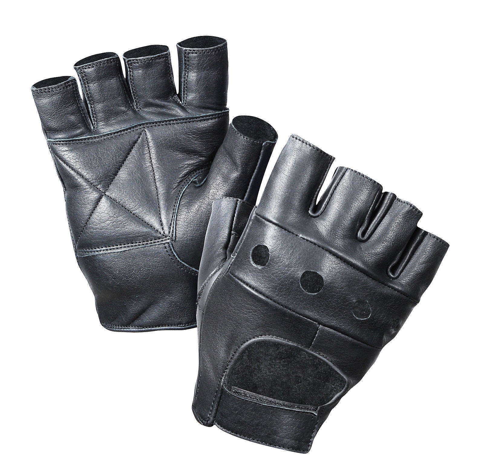 Men's leather gloves -Men's leather fingerless gloves - Leather