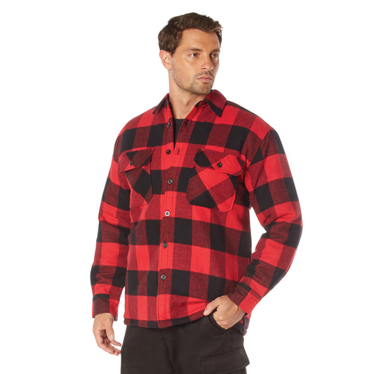 Men's Red Buffalo Plaid Quilt Lined Jacket - Rothco Flannel