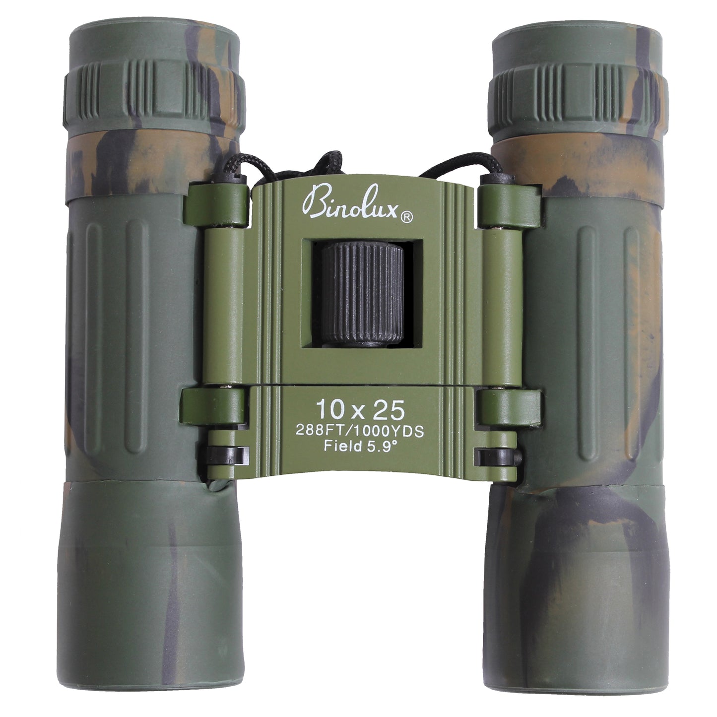 Camo Or Black Compact Binoculars W/ Case - 10 x 25 MM - Rubber Layer Protection