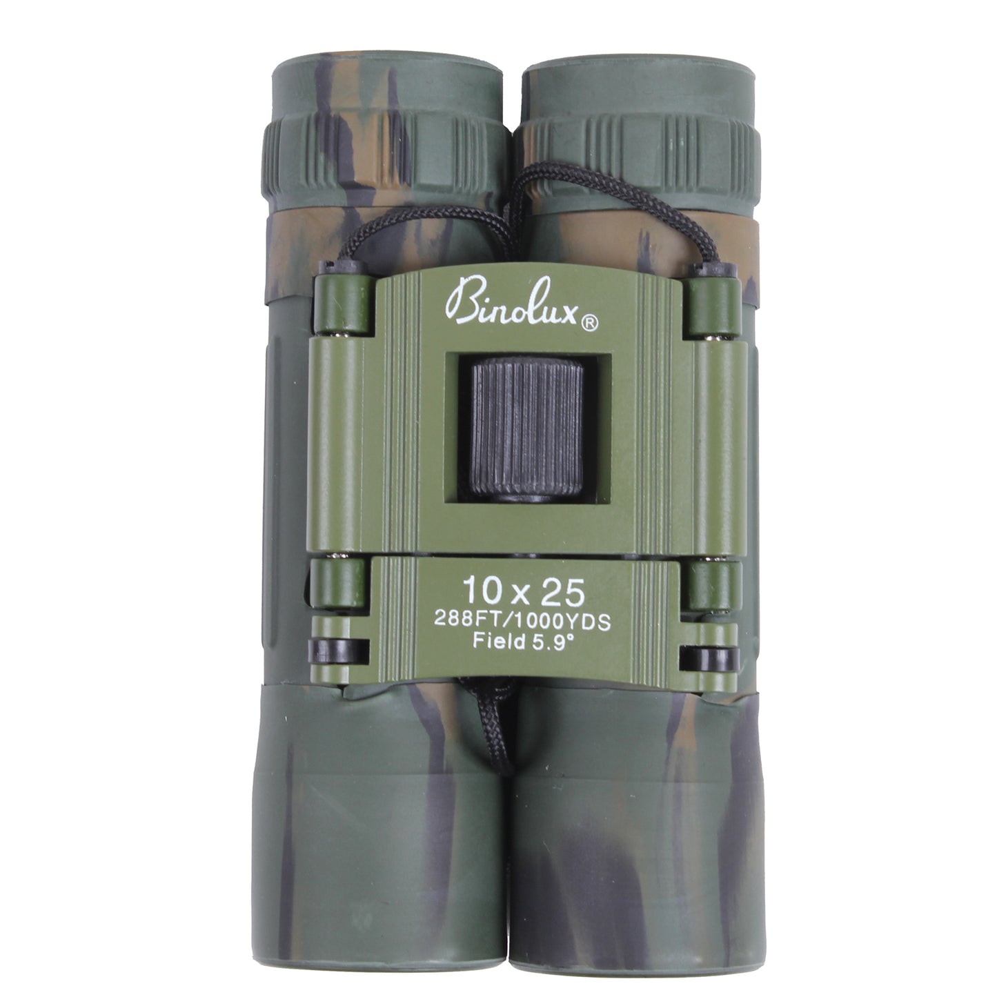 Camo Or Black Compact Binoculars W/ Case - 10 x 25 MM - Rubber Layer Protection