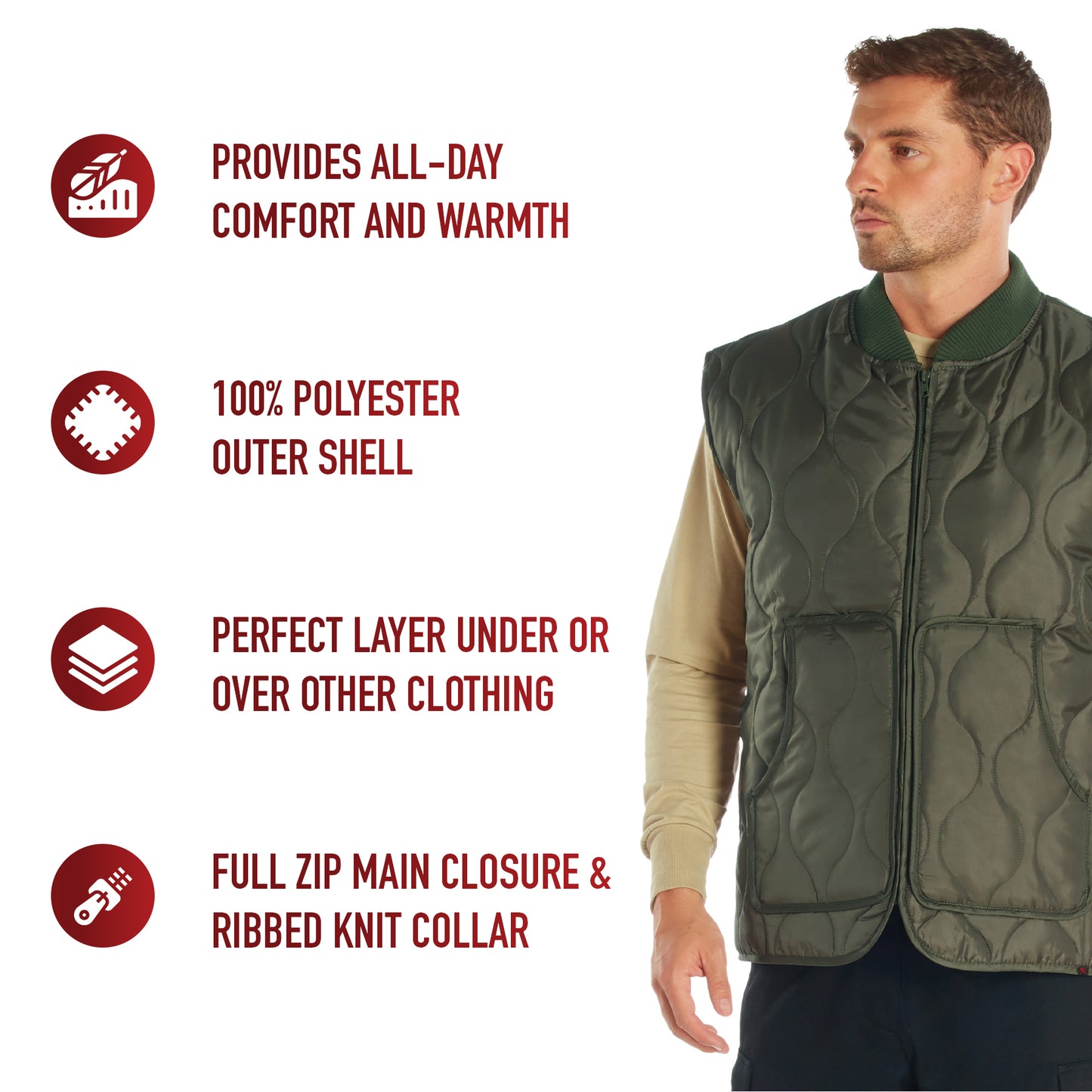 Rothco Men's Quilted Woobie Vest