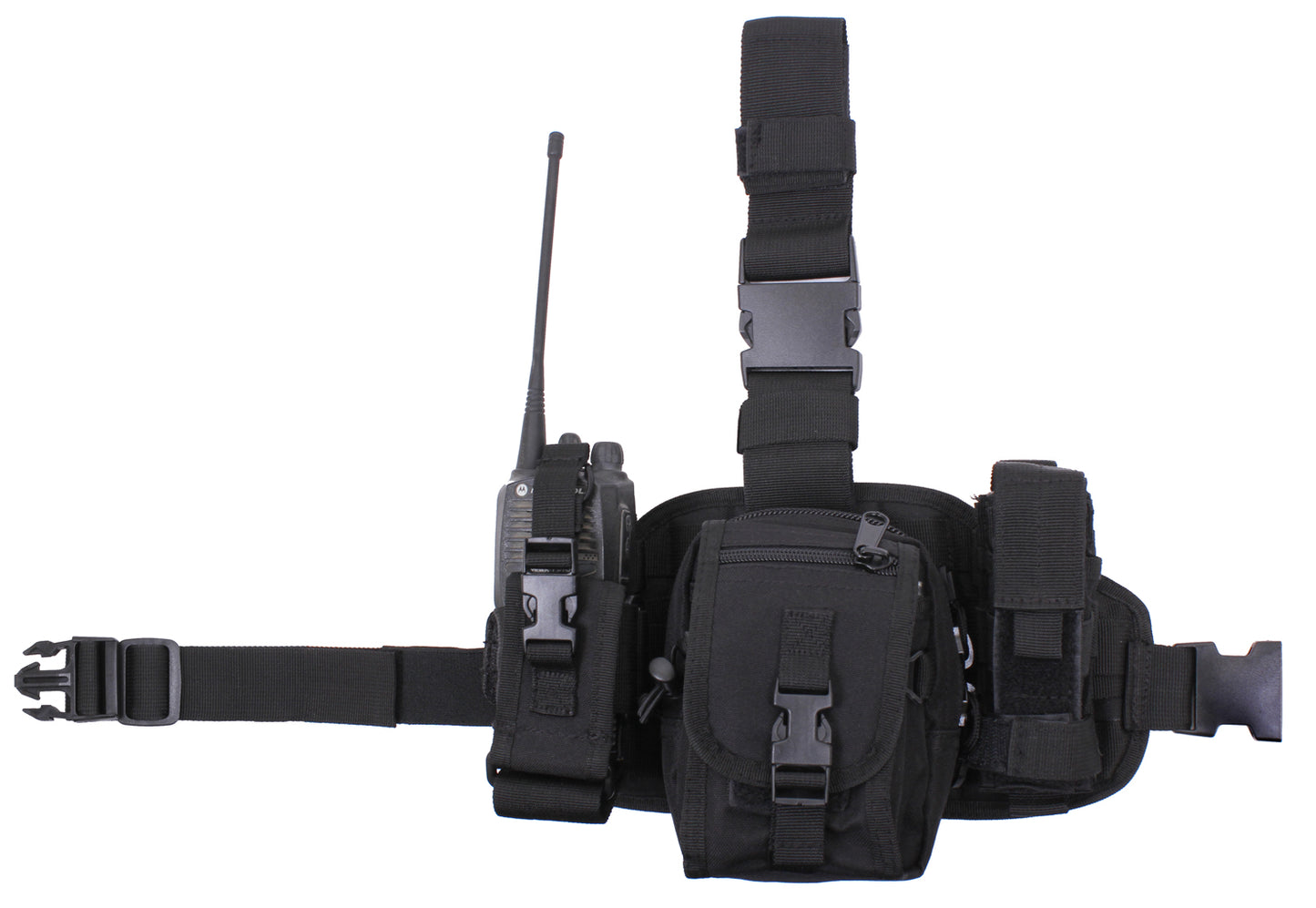 Black Drop Leg Tactical Pouch - Removable MOLLE Adjustable Rig Utility Pouches