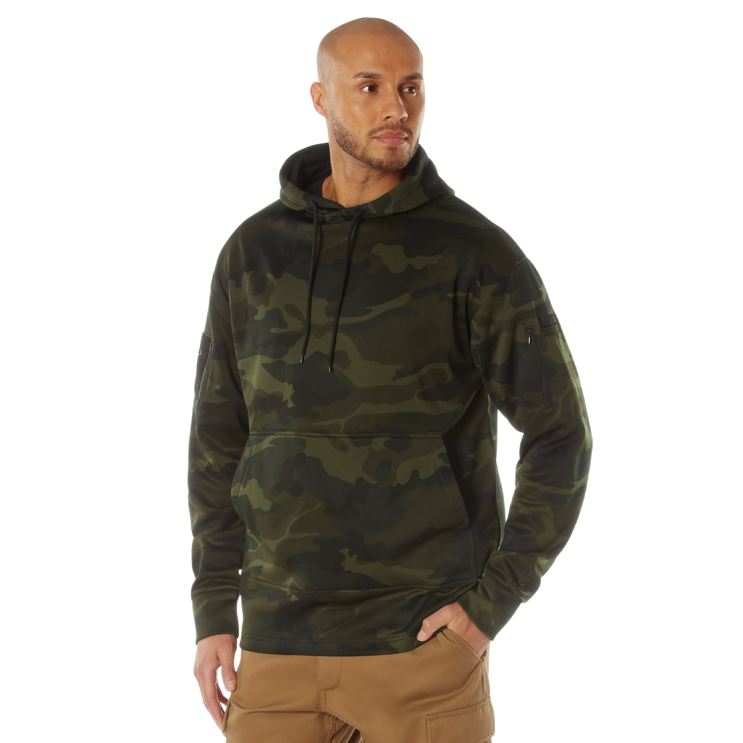 Concealed Carry Midnight Woodland Camo Hoodie Tactical Sweatshirt