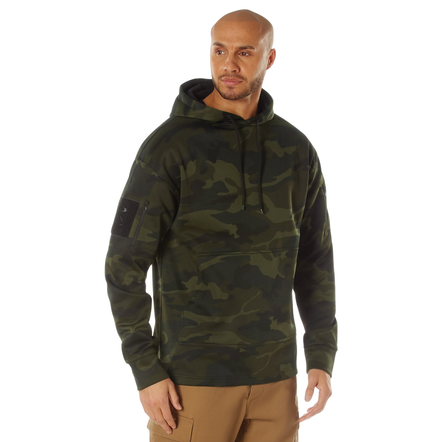 Concealed Carry Midnight Woodland Camo Hoodie Tactical Sweatshirt