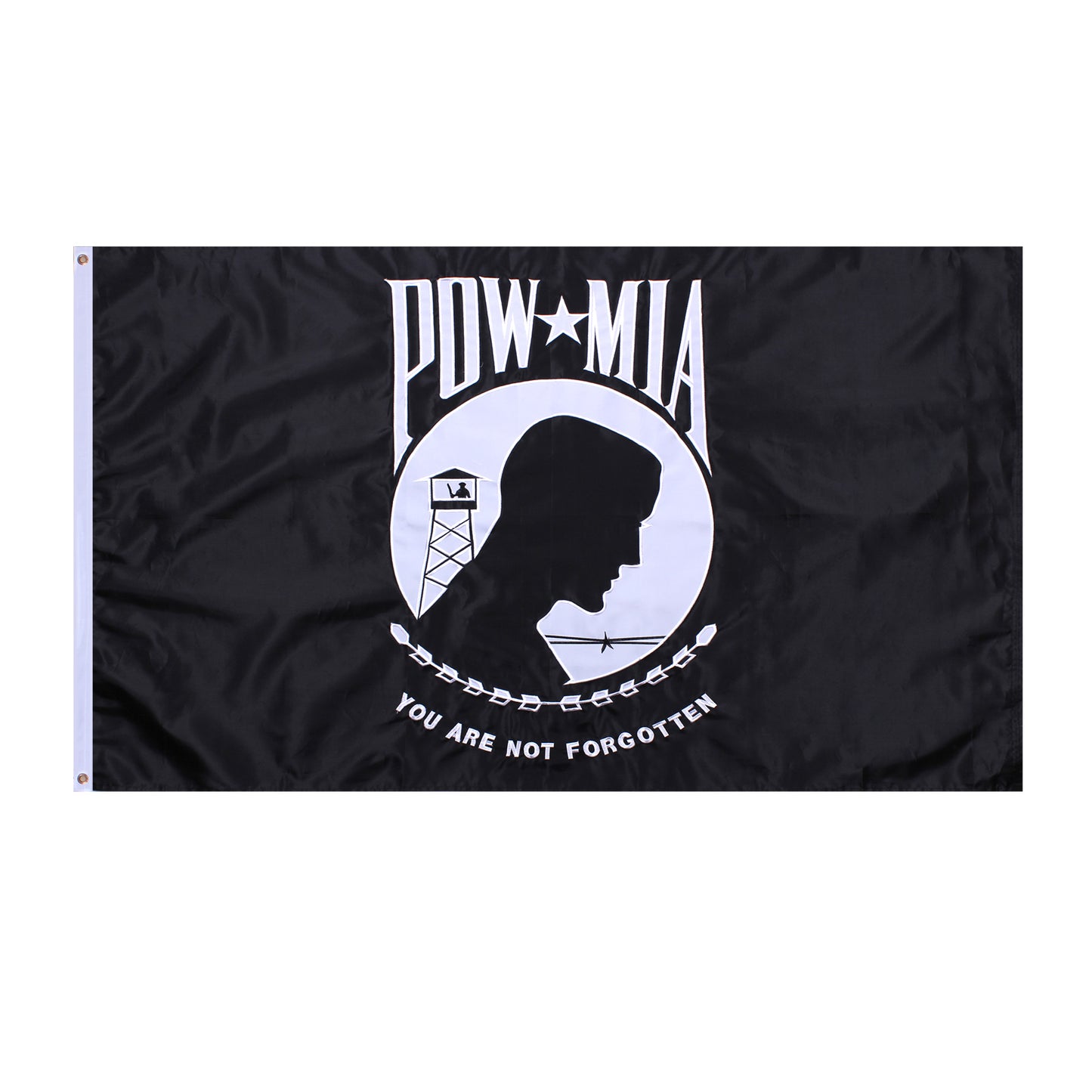 Rothco Deluxe Embroidered POW-MIA Flag 3' x 5' - "POW-MIA You Are Not Forgotten"