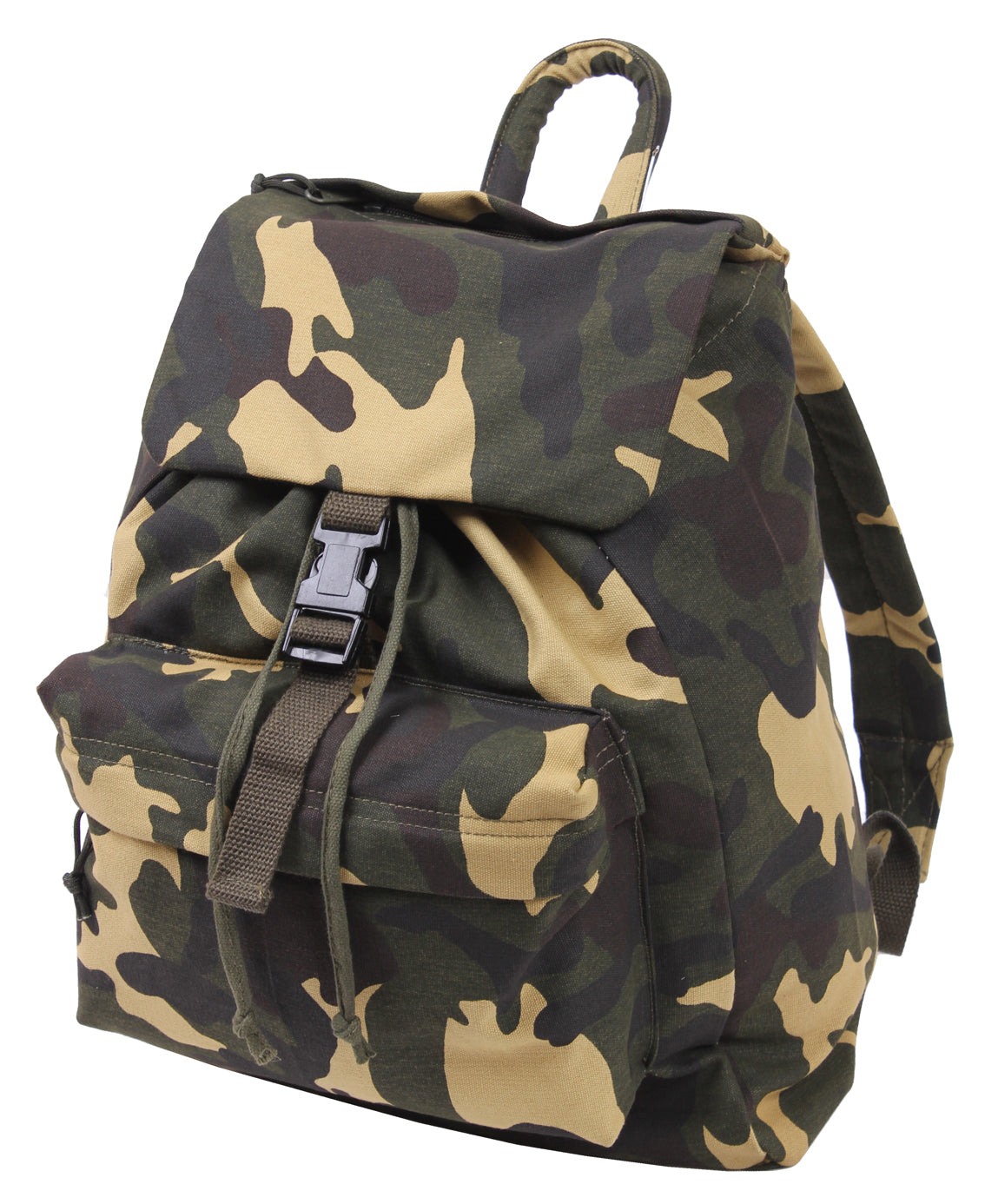 Canvas Daypacks - Camo or Black Backpack Bookbag Hiking Bags - H2O Resistant