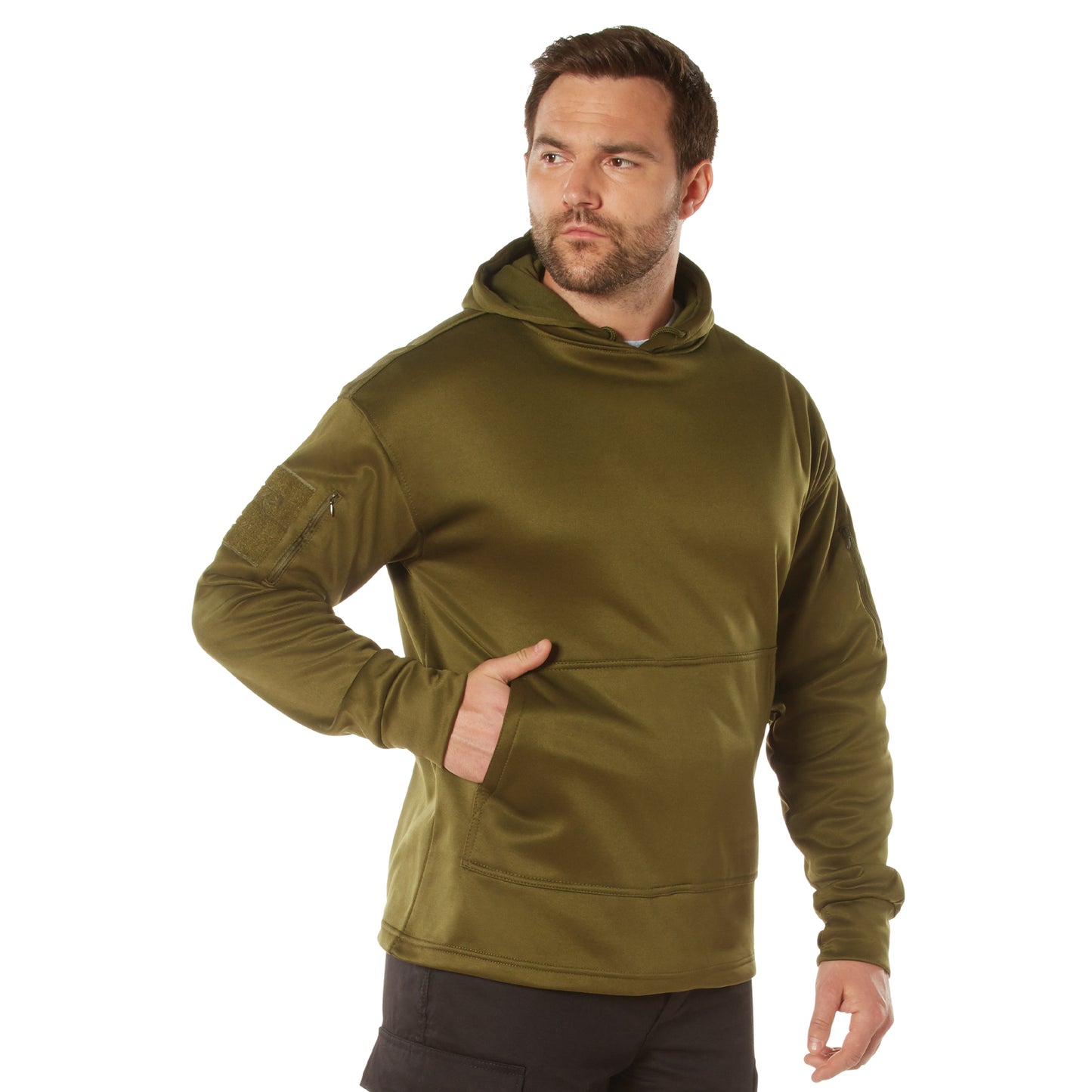 Rothco Men's Olive Drab Concealed Carry Hoodie Sweatshirt w/ US Flag Patch