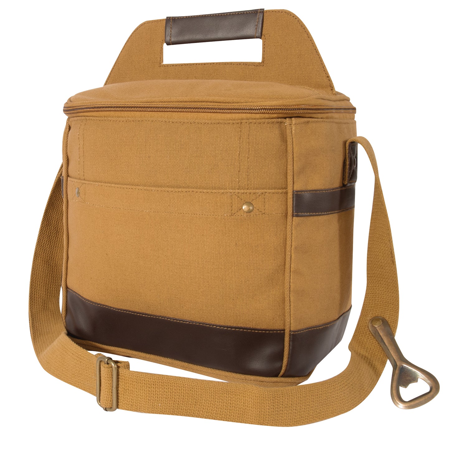 Rothco Canvas & Leather Insulated Travel Cooler Bag - Perfect For Soda Beer Food