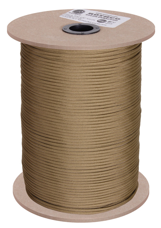 1000' Spool Coyote Brown 550lb Paracord 100% Nylon 7-Strand Parachute Rope Cord