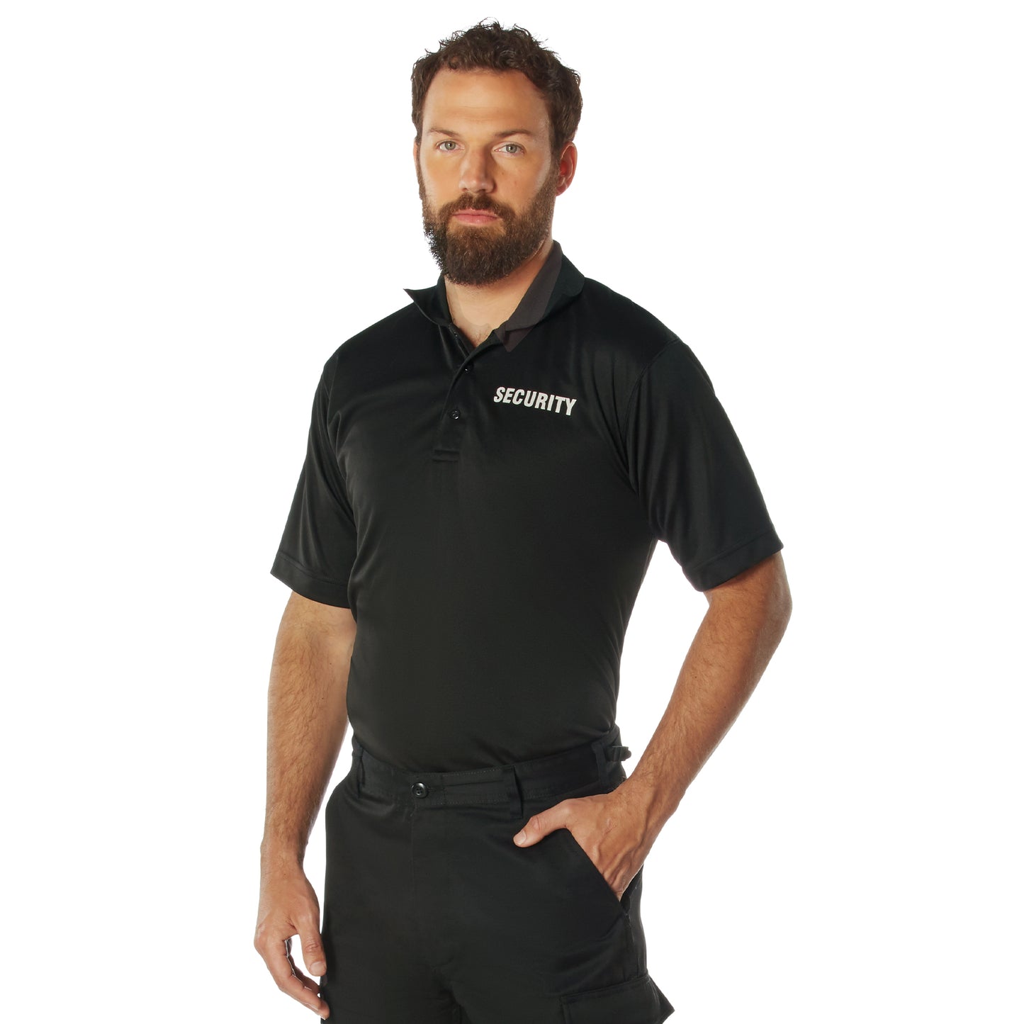 Black 'Security' Shirt - Black Moisture Wicking SECURITY Polo Summer Shirt