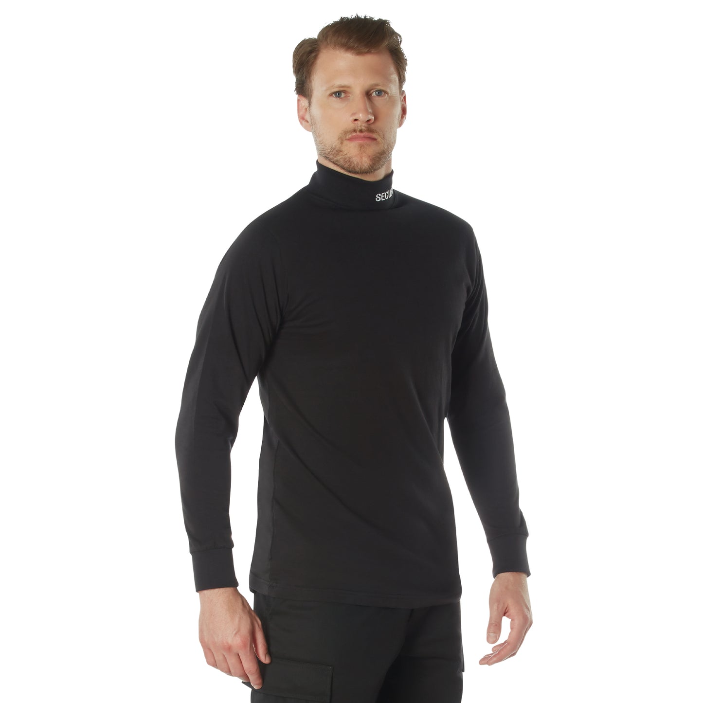 Black Security Mock Turtleneck Long Sleeve - Public Safety, Security Guard