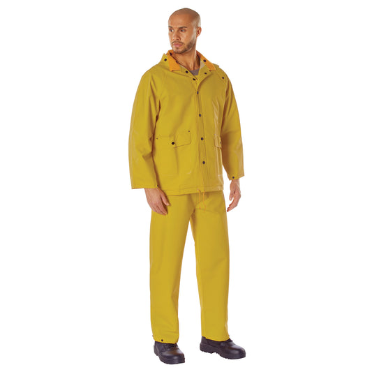 Adult's Deluxe Heavyweight PVC Rainsuit - Yellow Rain Top & Bottom Suit