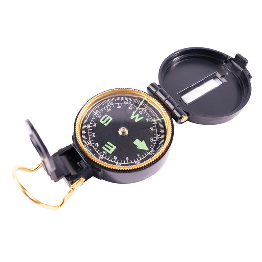 Black Plastic Lensatic Compass - Great For Camping/Hiking Scouts Survival & More