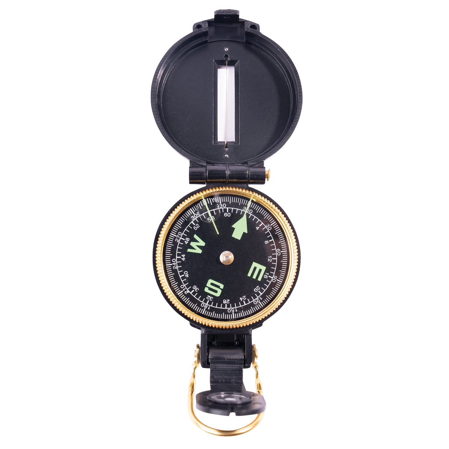 Black Plastic Lensatic Compass - Great For Camping/Hiking Scouts Survival & More