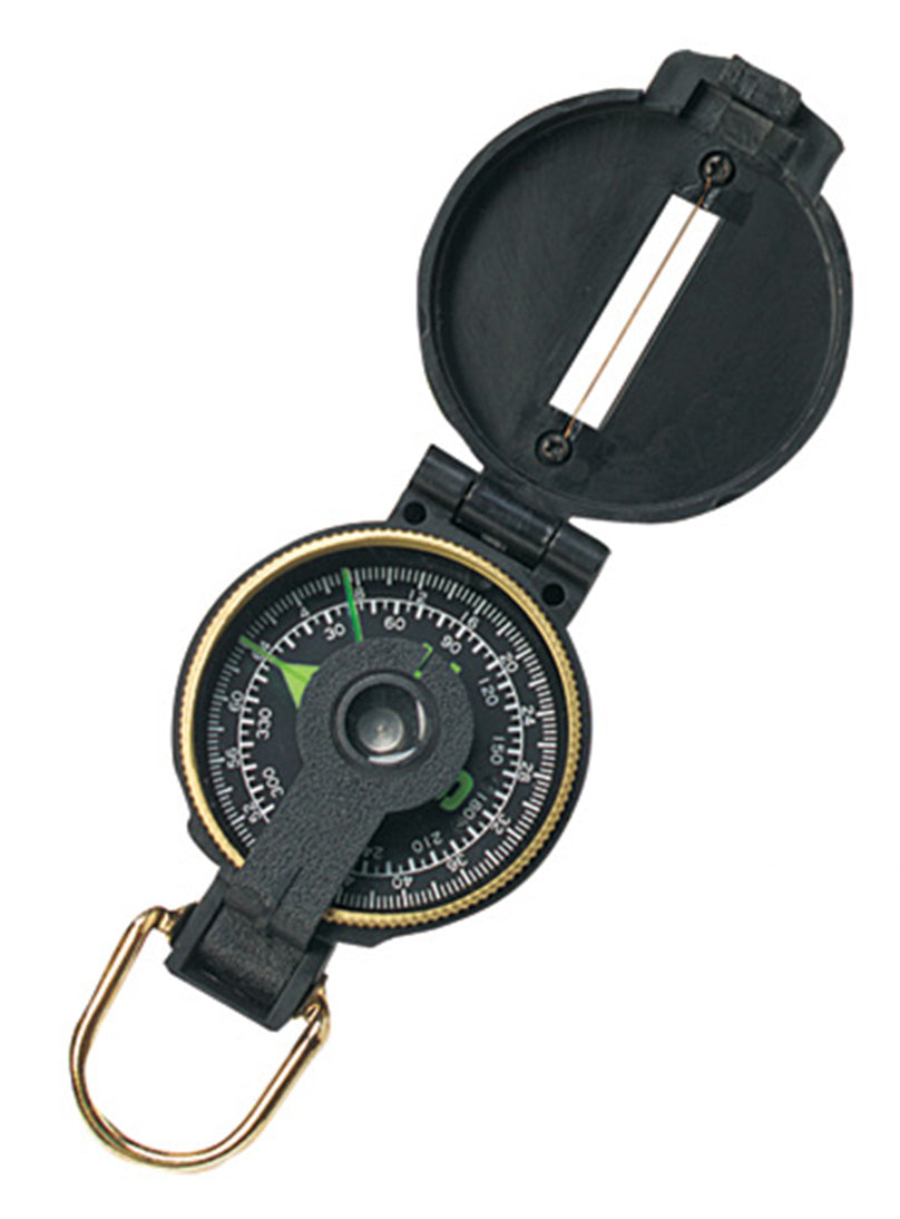 Black Plastic Lensatic Compass - Great For Camping/Hiking Scouts Survival & More