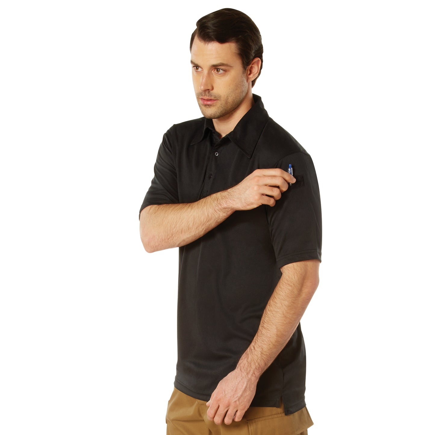 Black Tactical Performance Polo Shirt - Rothco Law Enforcement Duty Shirts