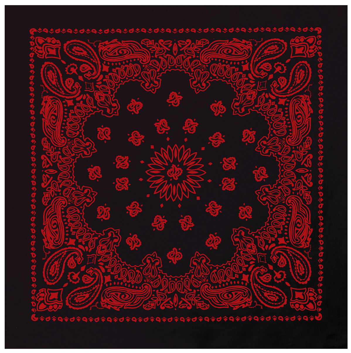 6-PACK Black & Red BIG Bandanas Six LARGE 27" Trainmen Cotton Stylish Bandana