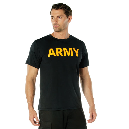 Black & Gold ARMY Performance Physical Training Shirt Rothco Mens PT Tee Shirt