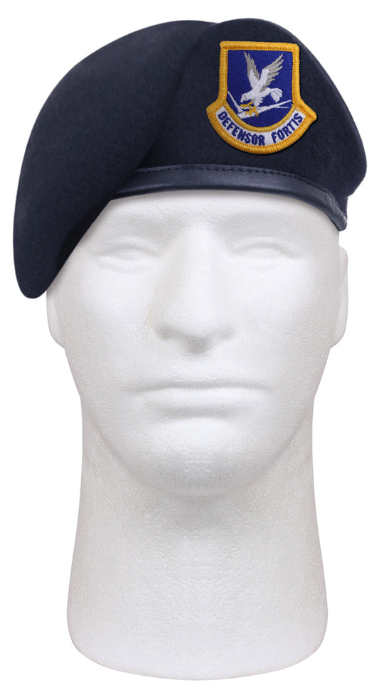 Rothco Inspection Ready Beret w/ USAF Flash - Midnight Navy Blue Air Force Beret