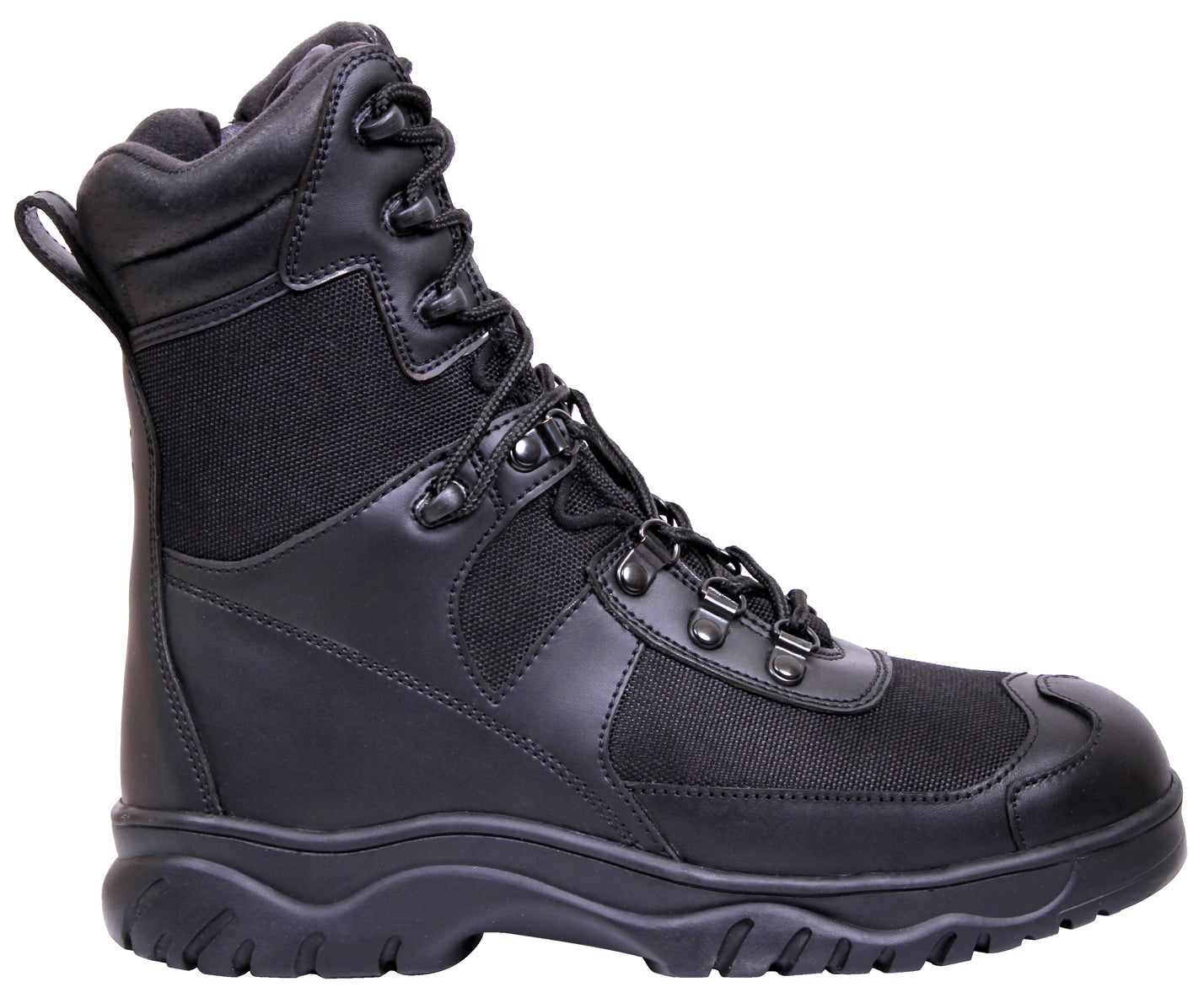 Black V-Motion Flex Tactical Boots Side Zipper GI Style Uniform Work Boot