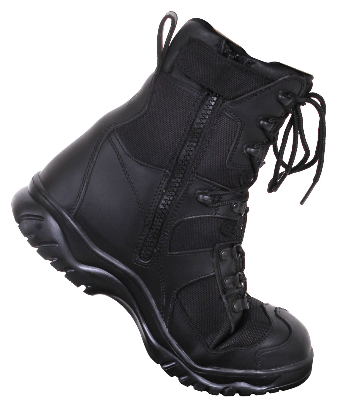 Black V-Motion Flex Tactical Boots Side Zipper GI Style Uniform Work Boot