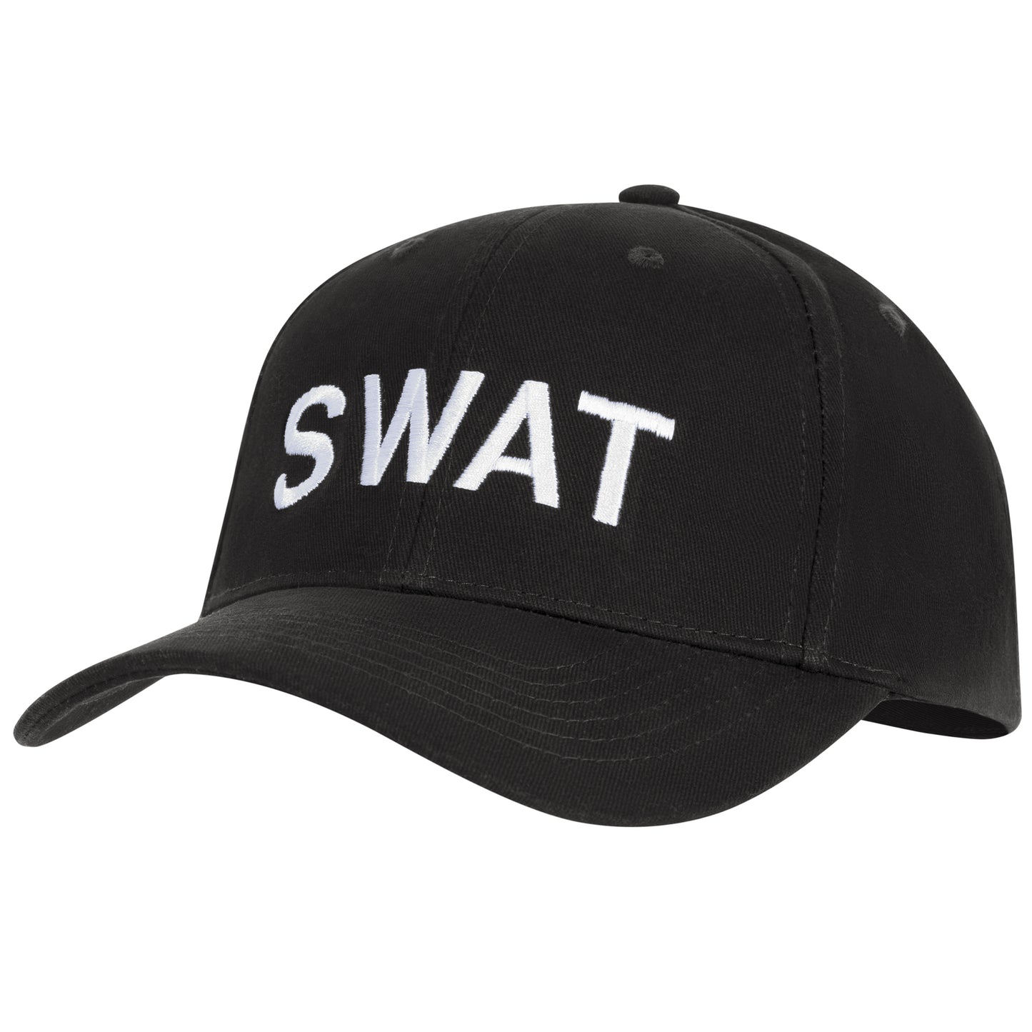 SWAT Law Enforcement - Black Cap - White Embroidery On Hat