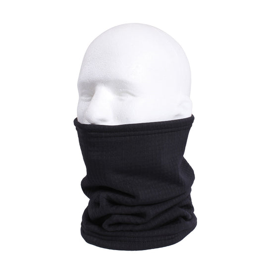 Black Grid Fleece Neck Gaitor - Rothco Fleece & Spandex Winter ECWCS Face Warmer