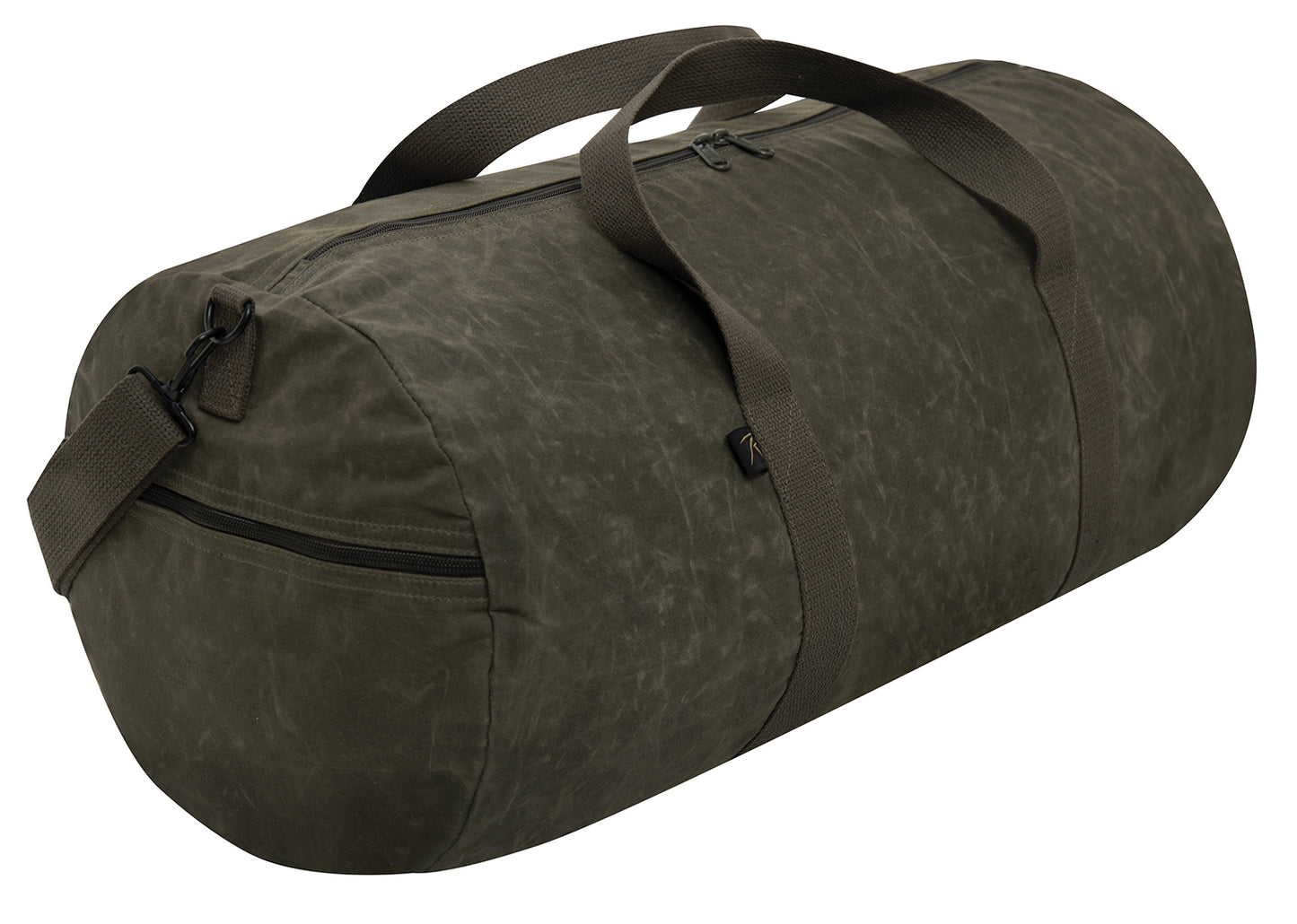 Waxed Canvas Shoulder Duffle Bag 24"x12" Unisex Travel & Gear Bag Olive or Brown