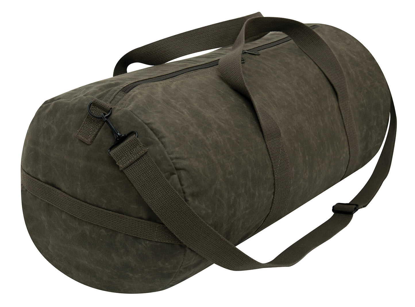 Waxed Canvas Shoulder Duffle Bag 24"x12" Unisex Travel & Gear Bag Olive or Brown