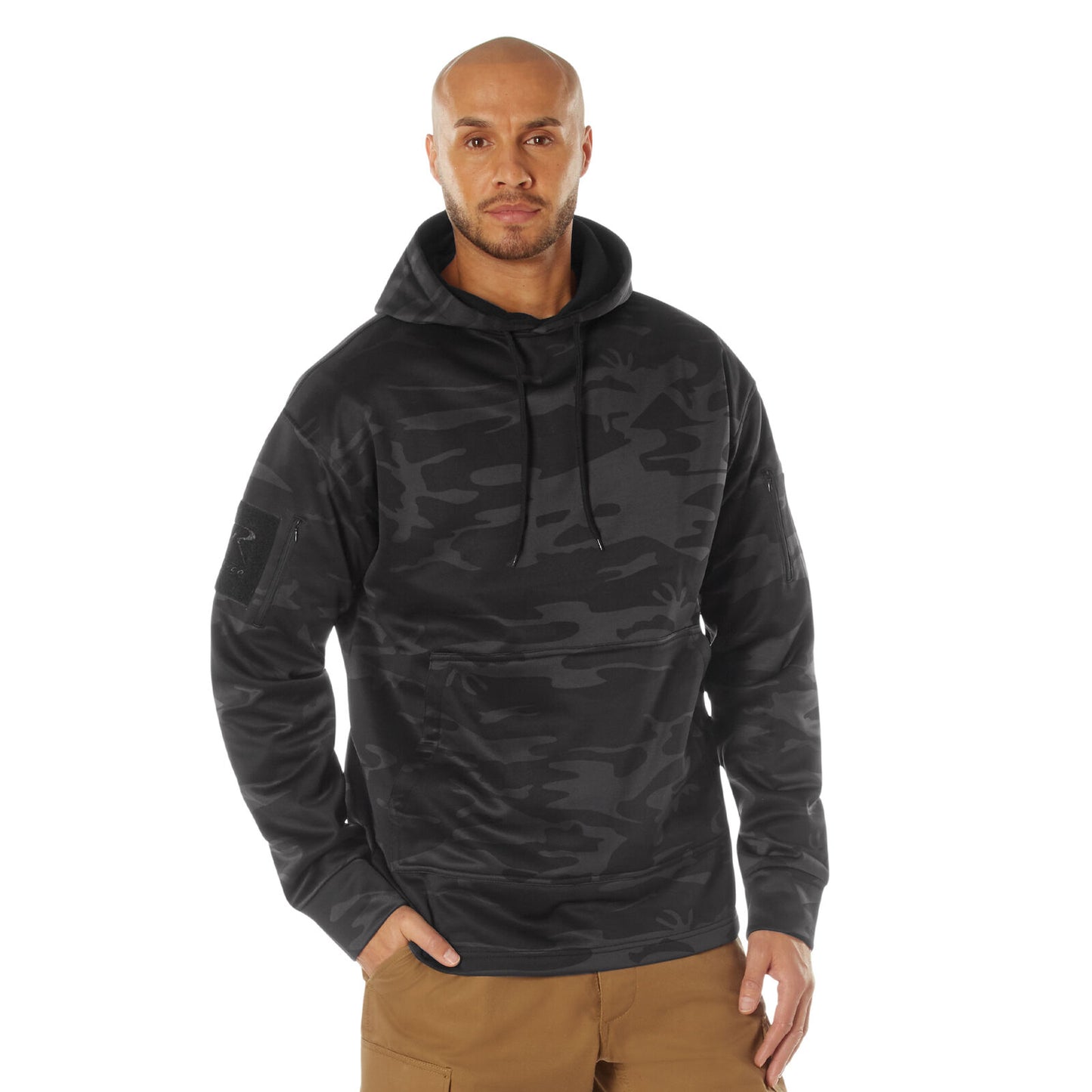 Midnight Black Camo Concealed Carry Hoodie Tactical Sweatshirt