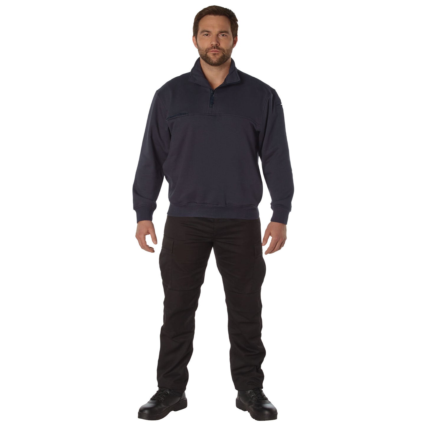 Navy Blue Quarter Zip Job Shirt Firefighter EMS Professional Rugged Workwear