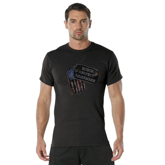 Men's Short Sleeve "Honor Respect Remember" Dog Tag T-Shirt