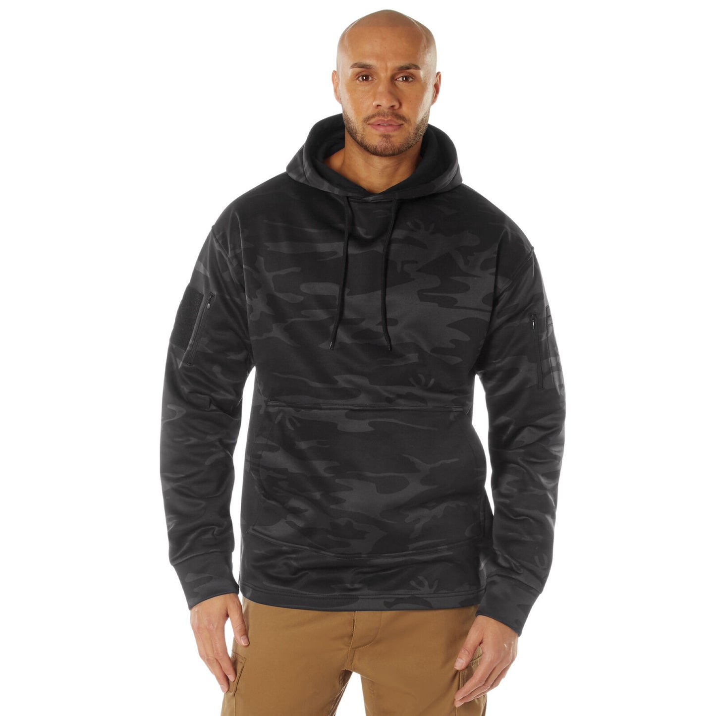 Midnight Black Camo Concealed Carry Hoodie Tactical Sweatshirt