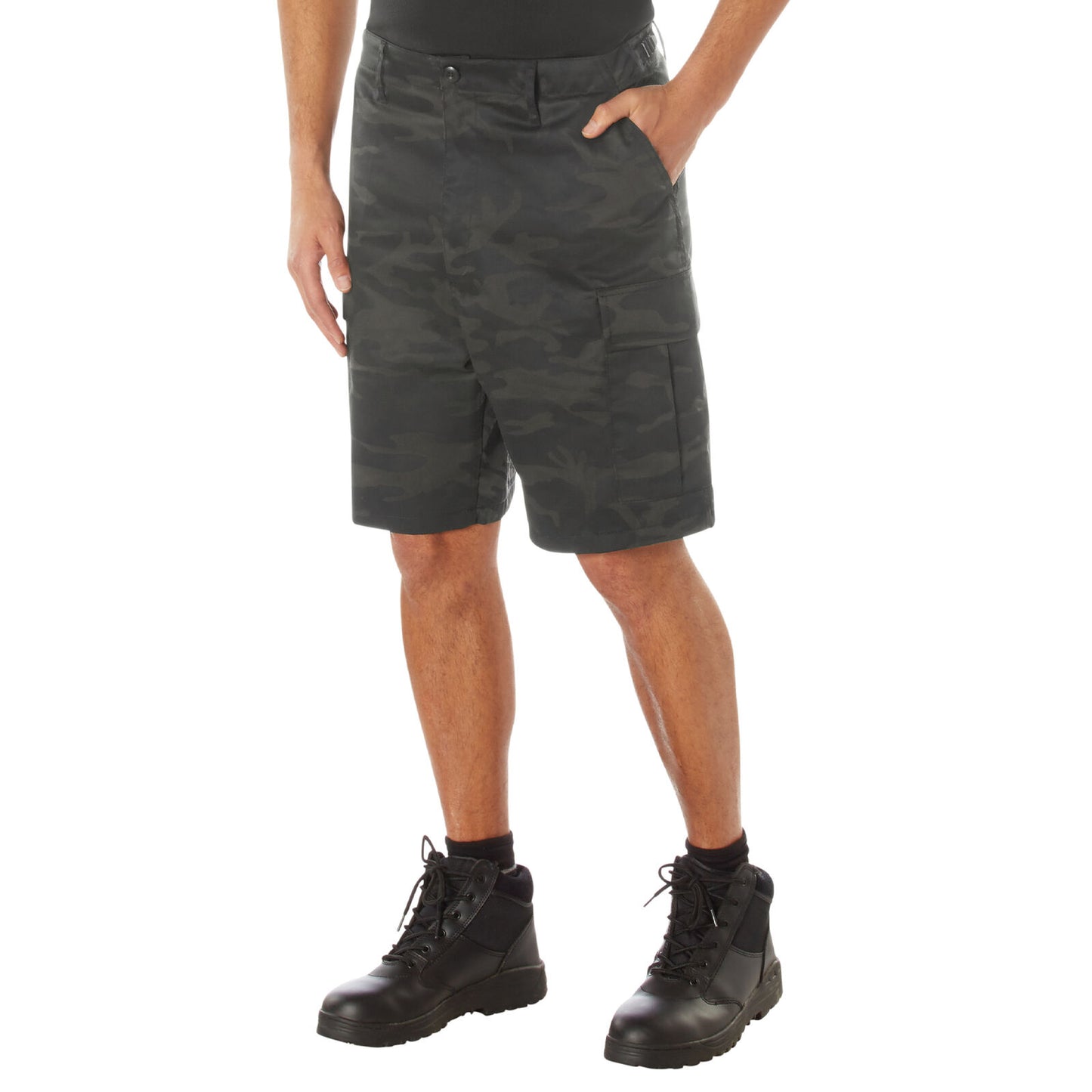 Rothco Men's Midnight Black Camo Tactical BDU Shorts