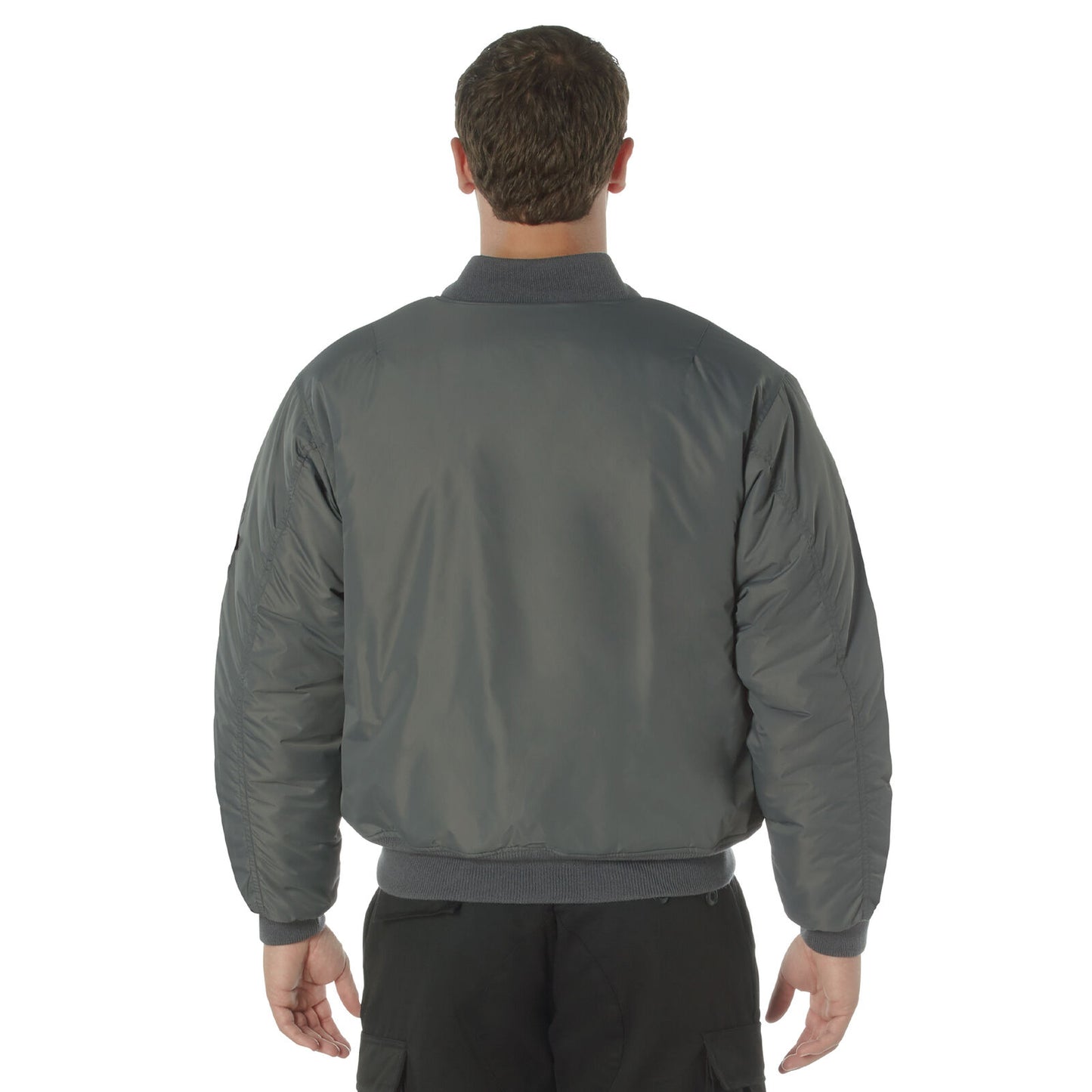 Gunmetal Grey Enhanced Nylon MA-1 Flight Jacket Reversible Bomber