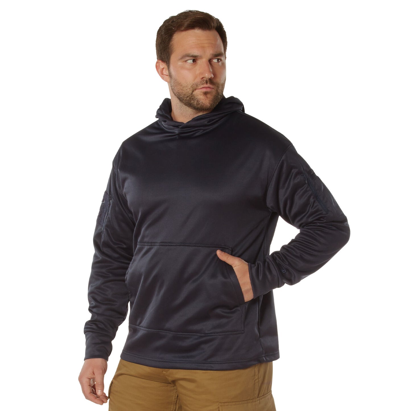 Midnight Navy Blue Concealed Carry Hoodie Active Duty Pullover Sweatshirt