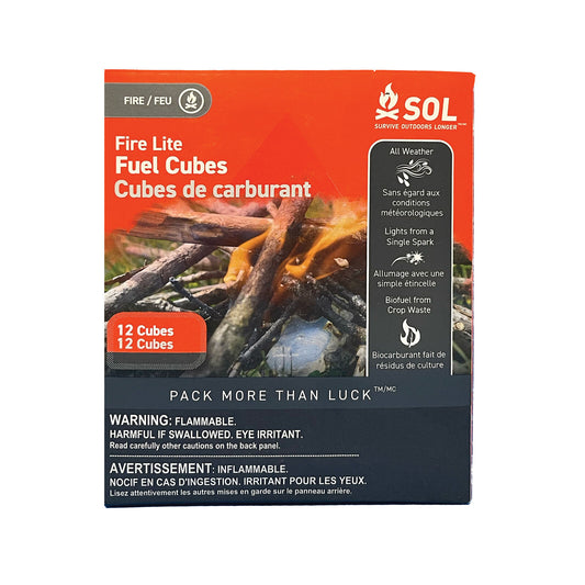 Sol Fire Lite Fuel Cubes - 12 Pieces Camping Hiking Emergency