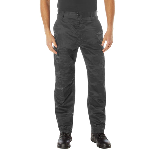 Midnight Black Camo Tactical BDU Pants Adjustable Fatigues