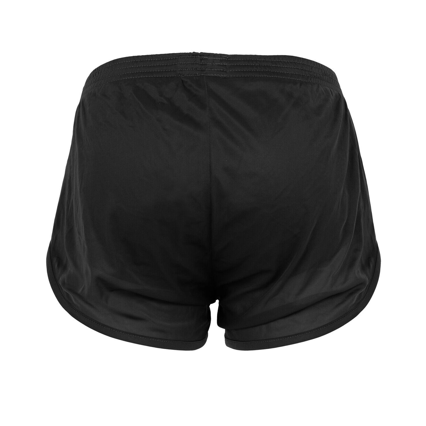 Men's Black Nylon Gym Shorts With US Flag Army Ranger PT Training Shorts