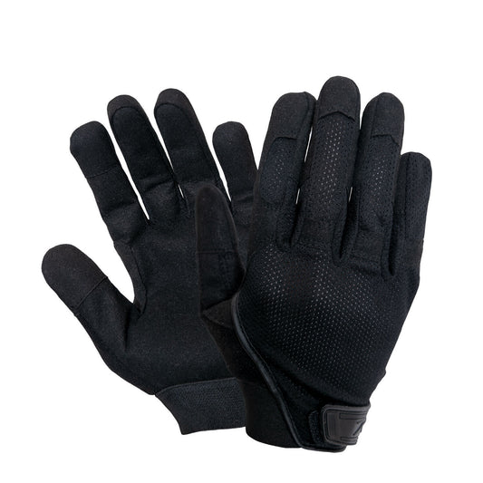 Rothco Lightweight Mesh Black Tactical Gloves - Touchscreen Use On Index & Thumb