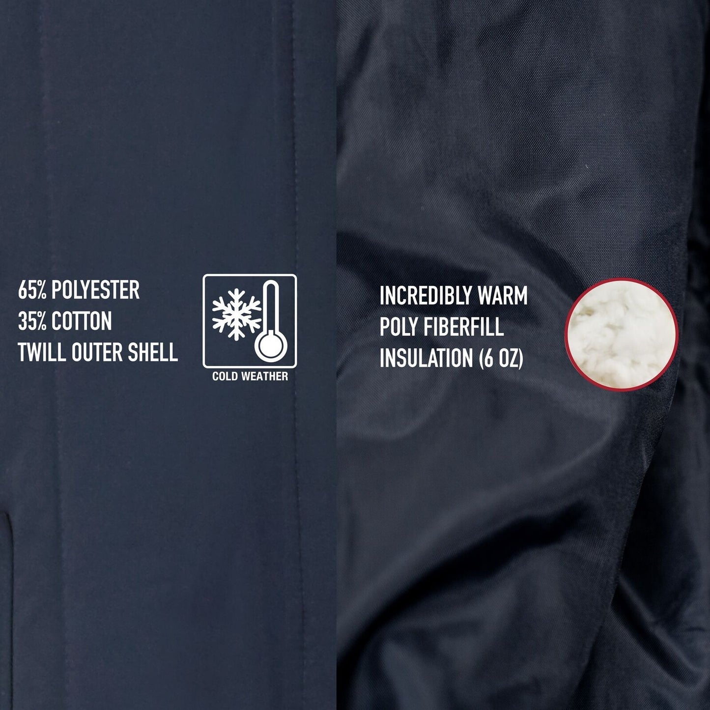 Black Insulated Twill Coveralls - Warm Poly Fiberfill Insulation Winter Jumpsuit