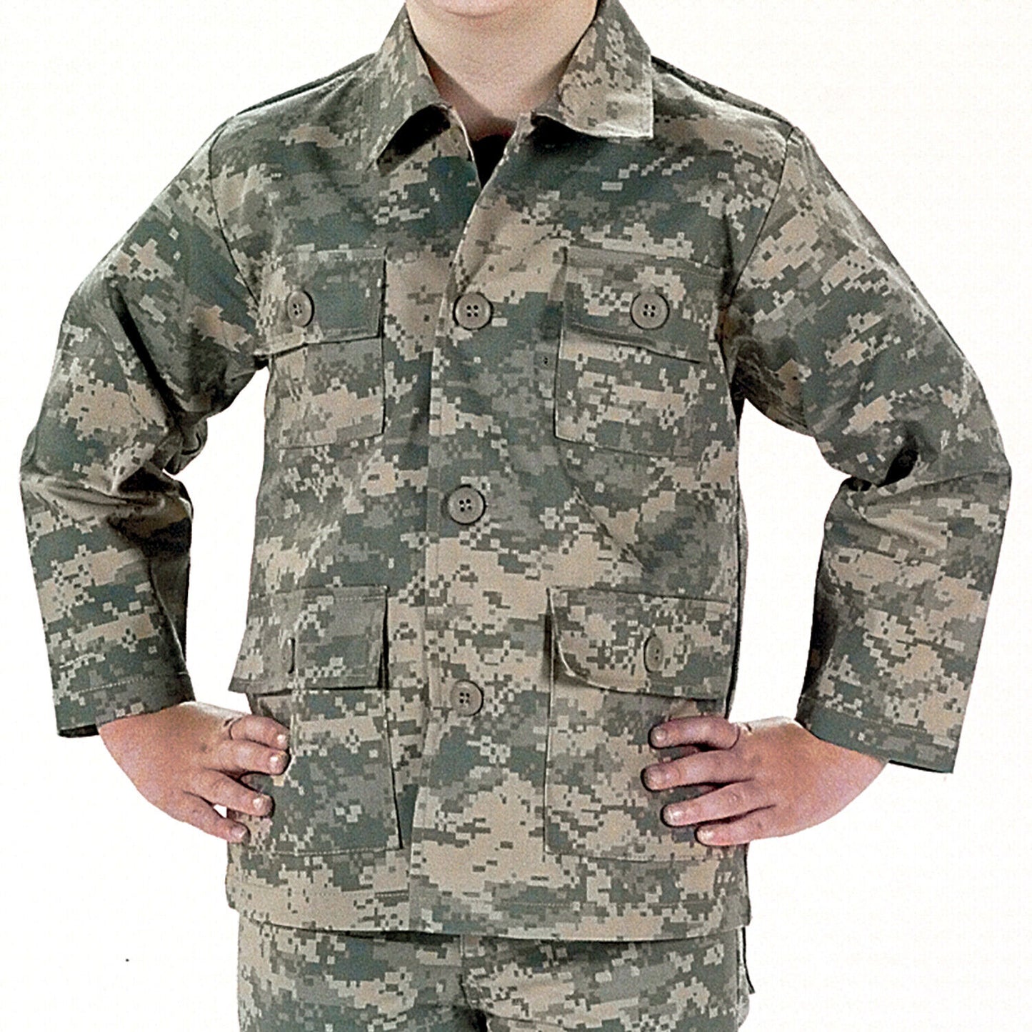 ACU Digital Kids Camo BDU Shirt - Army Style Children's Fatigue Jacket