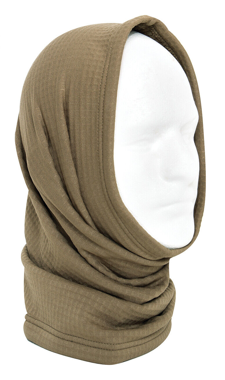 Coyote Brown Grid Fleece Neck Gaiter Gen III Level 2 Poly/Spandex Cold Weather