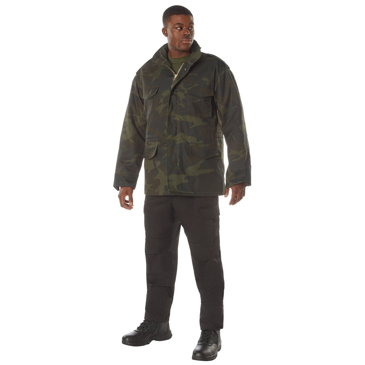 Midnight Woodland Camo M-65 Field Jacket Tactical Coat With Removable Liner